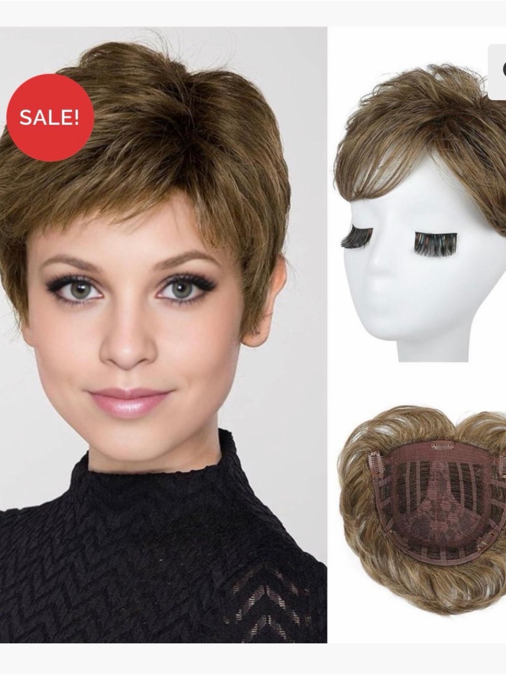 REECHO Hair Topper, Short Wiglet Large Coverage Synthetic Top Crown Hairpiece
